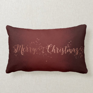 Rose Gol Pink Silver Burgund Frohe Weihnachten Lendenkissen