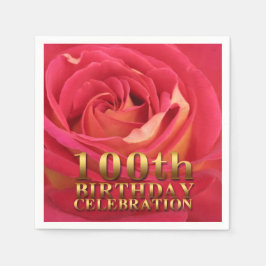 Rose Gold 100. Geburtstagsfeier Party PN Serviette