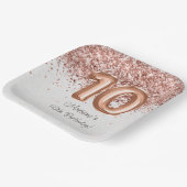 Rose Gold 10. Geburtstagsparty Pappteller (Gewinkelt)
