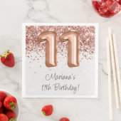 Rose Gold 11. Geburtstagsfeier Serviette (Beispiel)