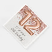 Rose Gold 12. Geburtstagsparty Serviette (Ecke)