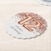 Rose Gold 12. Geburtstagsparty Untersetzer (angewinkelt)