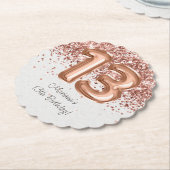 Rose Gold 13. Geburtstagsfeier Untersetzer (angewinkelt)