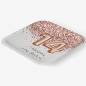 Rose Gold 14. Geburtstagsparty Pappteller (Gewinkelt)
