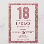 Rose Gold 18. Geburtstag Einladung (Vorne/Hinten)