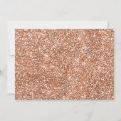 Rose Gold 18. Geburtstag Einladung mit Glitzer (Rückseite)
