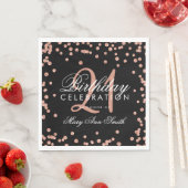 Rose Gold 21. Geburtstag Glitzer Confetti Black Serviette (Beispiel)