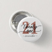 Rose Gold 21st Birthday Button (Vorne & Hinten)