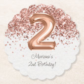 Rose Gold 2. Geburtstag Party Untersetzer (Vorderseite)