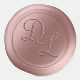 Rose Gold 2 Letter Monogram Wax Siegel Stickers
