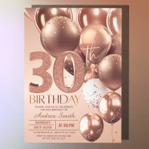 Rose Gold 30. Geburtstag Ballons Glam Glitter