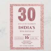 Rose Gold 30. Geburtstag Einladung (Vorne/Hinten)