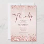 Rose Gold 30. Geburtstag Einladung für Frauen (Vorderseite)
