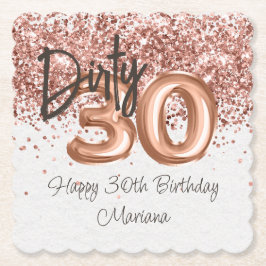 Rose Gold 30. Geburtstag Party Untersetzer