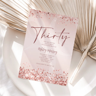 Rose Gold 30th Birthday Invitation for Women Einladung
