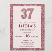 Rose Gold 37. Geburtstagsfeier Einladung (Vorne/Hinten)