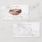 Rose Gold 3D Lippen Marmorkarte Terminkarte (Vorne/Hinten)