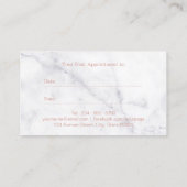 Rose Gold 3D Lippen Marmorkarte Terminkarte (Rückseite)