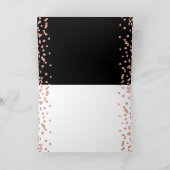 Rose Gold 40. Geburtstag Danke Confetti Black (Innenseite)