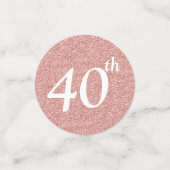 Rose Gold 40. Geburtstag Foto Konfetti (Klein Vorderseite)