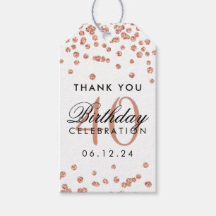 Rose Gold 40. Geburtstag Vielen Dank Glitzer Confe Geschenkanhänger
