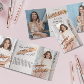 Rose Gold 4 Foto Abschluss Tri-Fold Einladung