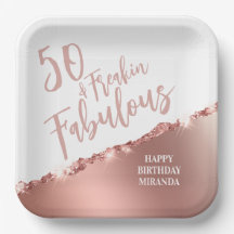 Rose Gold 50 & Fabulous! Fun Typografie Geburtstag