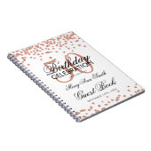 Rose Gold 50. Geburtstag Gästebuch Confetti Notizblock (Rechte Seite)