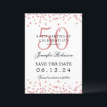 Rose Gold 50. Geburtstagsparty Save the Date Einladung<br><div class="desc">Elegantes "50th Birthday Party" Design mit Imitats Glitzer Konfetti & Details Text. Einfach zu bedienen und leicht zu personalisieren. Bestelle noch heute!</div>
