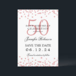 Rose Gold 50. Geburtstagsparty Save the Date Einladung<br><div class="desc">Elegantes "50th Birthday Party" Design mit Imitats Glitzer Konfetti & Details Text. Einfach zu bedienen und leicht zu personalisieren. Bestelle noch heute!</div>