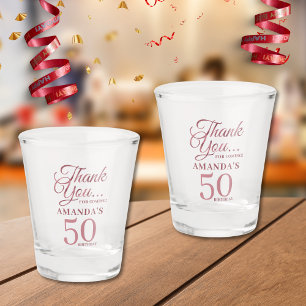 Rose Gold 50. Geburtstagsparty Vielen Dank Schnapsglas