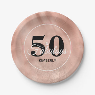 Rose Gold 50 und fabelhafte Glam Geburtstagsparty Pappteller