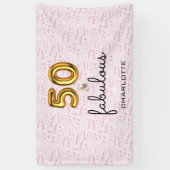 Rose Gold 50 und fabelhafte Moderne Geburtstag Banner (Vertikal)