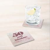 Rose Gold 50 und fabelhaftes Elegant Fünfzig Gebur Rechteckiger Pappuntersetzer (Vor Ort)