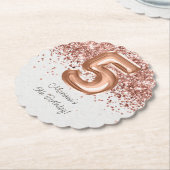 Rose Gold 5. Geburtstagsfeier Untersetzer (angewinkelt)