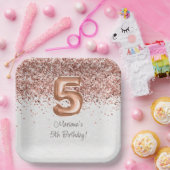 Rose Gold 5. Geburtstagsparty Pappteller (Party)