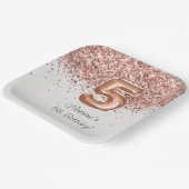 Rose Gold 5. Geburtstagsparty Pappteller (Gewinkelt)