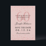 Rose Gold 60. Geburtstag Rett Datum Confetti Blush Einladung<br><div class="desc">Elegantes "60th Birthday Party" Design mit Imitats Glitzer Konfetti und Details Text. Einfach zu bedienen und leicht zu personalisieren. Bestelle noch heute!</div>