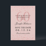 Rose Gold 60. Geburtstag Rett Datum Confetti Blush Einladung<br><div class="desc">Elegantes "60th Birthday Party" Design mit Imitats Glitzer Konfetti und Details Text. Einfach zu bedienen und leicht zu personalisieren. Bestelle noch heute!</div>
