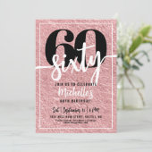 Rose Gold 60. Geburtstagsparty Einladung (Stehend Vorderseite)