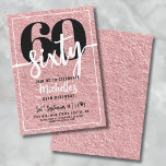 Rose Gold 60. Geburtstagsparty Einladung<br><div class="desc">Eine einfache und moderne 60. Geburtstagsfeier, die perfekt zum Feiern dieses Meilensteins im Stil ist. Das elegante Design besticht durch einen goldenen Hintergrund aus Imitat-Rose mit einem prominenten "60" oben. Unten, "Sixty" ist elegant in Skriptkalligraphie geschrieben, wodurch eine Touch der Raffinesse hinzugefügt wird. Der Text verbindet eine Mischung aus einfachen,...</div>