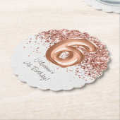 Rose Gold 6. Geburtstagsparty Untersetzer (angewinkelt)