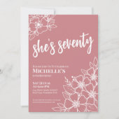 Rose Gold 70. Geburtstagsparty Einladung (Vorderseite)