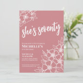 Rose Gold 70. Geburtstagsparty Einladung (Stehend Vorderseite)