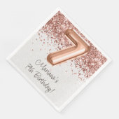 Rose Gold 7. Geburtstagsparty Serviette (Ecke)
