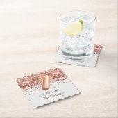 Rose Gold 7. Geburtstagsparty Untersetzer (Vor Ort)