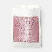 Rose Gold 80th Birthday Party  Geschenktütchen (Vorderseite)