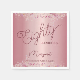 Rose Gold 80th Birthday Party  Serviette