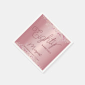 Rose Gold 80th Birthday Party Serviette (Ecke)