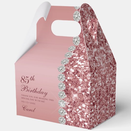 Rose Gold 85. Geburtstag Geschenkschachtel (Vorderseite)